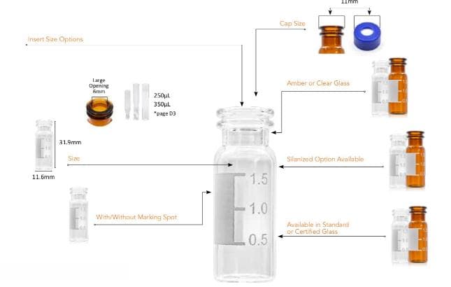 10-425 HPLC glass vials bonded cap-septa